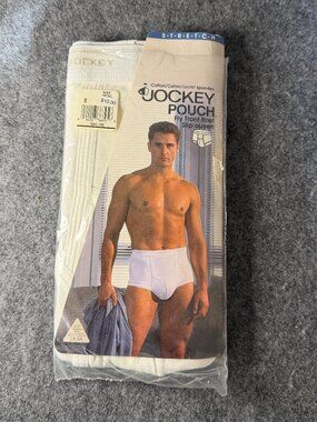 Jockey Pouch Fly Front Brief White Size Medium New Vintage in Package